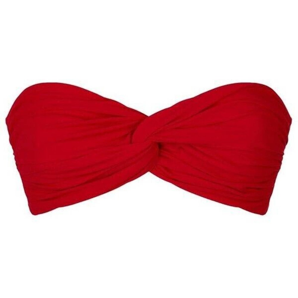 Norma Kamali Johnny D Swim Bandeau Bikini Top Red L Large - Picture 2 of 8